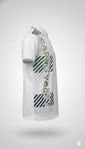 Chemise polo blanche en polyester avec impression par sublimation. fabriqué en micro-polyester 145-150 g/m² - Product Image 3