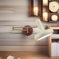 Lámpara de Pared LED de Estilo Francés con Brazo Ajustable y Protección Ocular, Luz Blanca Cálida, Minimalista, Móvil, de Cemento, para Estudio