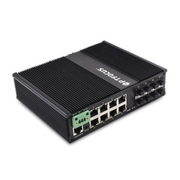 Conmutador de fibra Ethernet Industrial gestionado por red, 10/100/1000M, 8/16/24/48 puertos Gigabit con puertos Sfp, carril Din Poe 48v