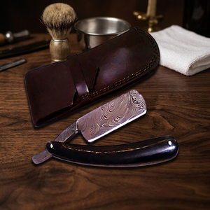 ASAP Professional Straight Face Shaving Razor 60-Layer Damascus Stainless Steel Wood <b>Bikini</b> Under-Arms Shaving for <b>Men</b> - Product Image 3