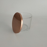 Moule métallique rond transparent pour pot à bougie avec couvercle à vis en or rose et anneau d'étanchéité anti-déversement pour usage industriel chimique - Vente en gros