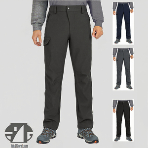 Pantalones de Invierno para Hombre, Forrados de Felpa, Impermeables, Casuales, para Esquí, Trabajo, Senderismo, con Botones, Cintura Elástica, Corte Recto - Product Image 3