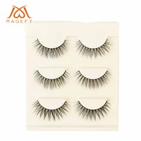 Magefy – Faux cils en bande 3D 5D effet œil de chat, naturellement fins et courbés, lot de 3 paires, vente en gros