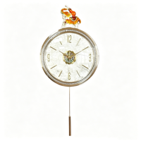 Jam Dinding Mewah Bentuk Gajah Emas, Cangkang Bulat, Gerakan Senyap, Bingkai Logam, Dekorasi Jam Dinding, Hadiah Hotel/Housewarming