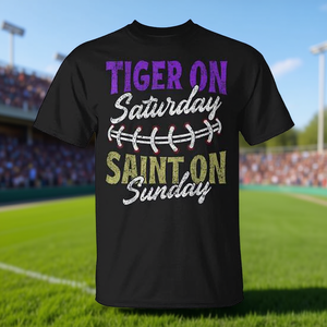 T-shirt vintage Tiger On Saturday Saint On Sunday - Product Image 3