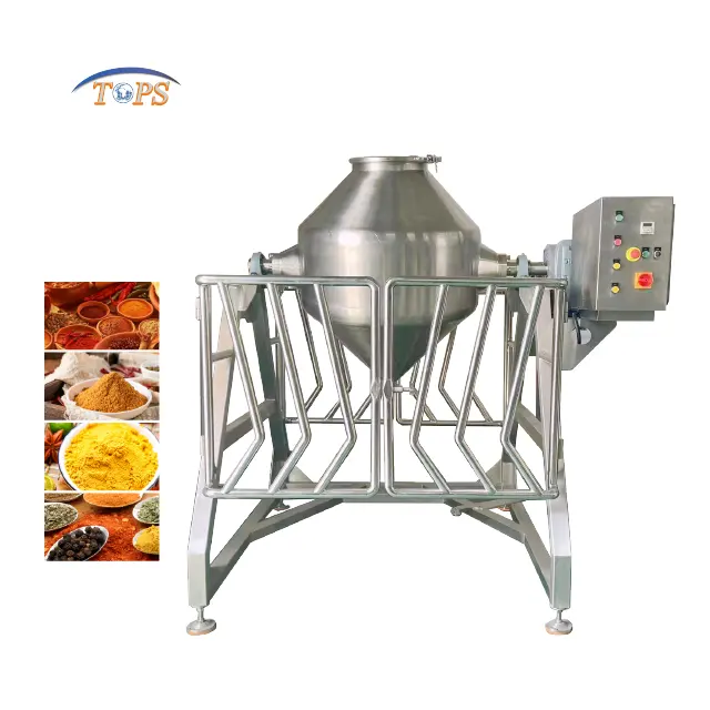 Tiết kiệm thời gian 1500L W loạt đôi Cone Mixer cà chua hạt tiêu Ngò bột trộn máy