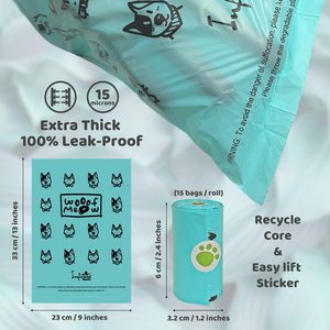 Extra Thick & Strong Pink Dog Poop Bags, Leak-Proof Pet Waste Bags for Walking, Travel & All Sized Pets - Product Image 2