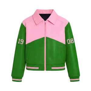 Alpha | Kapa | Alpha AKA Sorority Racing <b>Jacket</b> With Closure Zipper High Quality Cotton Flame Pattern Customized <b>Racer</b> <b>Jacket</b> - Product Image 1