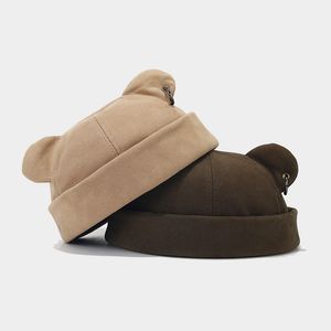Men's Women's Winter Street Fashion <strong>Hat</strong> <strong>Bear</strong> Ears Yuppie Landlord Korean Hoop Hip-Hop Brimless Melon Skin Trendy Urban Character - Product Image 3