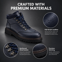 Bottes d'hiver en cuir pour hommes RADOLFA Premium, col en laine, chaussures de randonnée, bottes de travail de luxe, semelle robuste, vente en gros