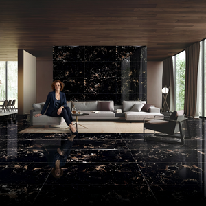 Ocean Black Luxury Glossy Marble Look Glazed Porcelain Tiles 600x1200mm 60x120cm Floor <b>Wall</b> Tile - Product Image 5