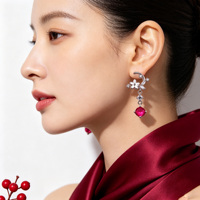 Boucles d'oreilles créoles en argent 925 plaqué platine, zircone cubique, design de luxe, cadeau pour femme, fiançailles, anniversaire, mariage, fête