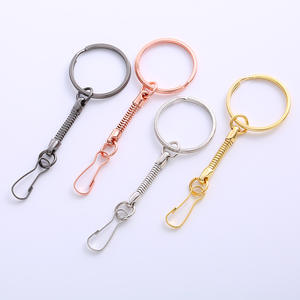 Llaveros de gancho de disco en U de 4 colores de alta calidad DIY Cadena de hueso de serpiente bolsa accesorios de Hardware llaveros de Metal - Product Image 1