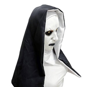 Máscara de Látex de Halloween, Terrorífica, de Monja Fantasma Malvada, Valak, para Adultos, Cobertura Facial Completa, Accesorios para Fiestas, Pañuelo para la Cabeza - Product Image 4