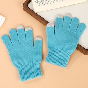 <span class=keywords><strong>Gants</strong></span> magiques à doigts <span class=keywords><strong>tactiles</strong></span> avec logo personnalisé pour l'hiver, en tricot acrylique - Product Image 5