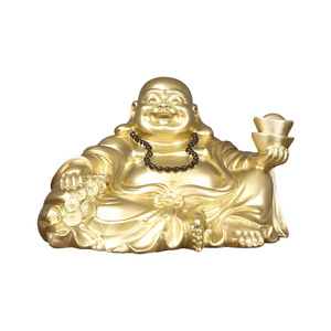 Figurine de Bouddha Maitreya en cuivre, dorée, faite à la main, décoration de bureau, décoration de la maison - Product Image 5
