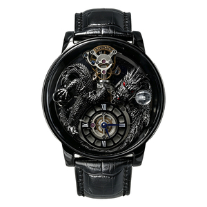 Custom Logo Luxury Men's Automatic Mechanical Watch 3D Carved Dragon Skeleton Dial Premium Leather Strap Wristwatch - Product Image 2