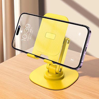 Ajustable à 360° °   Support de téléphone de bureau rotatif, support mobile pliable réglable en hauteur et en angle pour smartphone