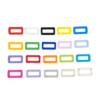 Attache de sangle en plastique noir allongée, arrondie et rectangulaire pour sacs à dos, bagages et accessoires de sangle