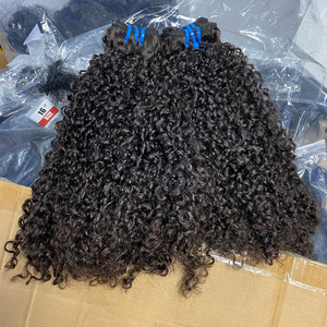 Extensiones de Cabello Remy Indio a Granel, Rizado Profundo, Doble Trama a Máquina, Cabello Humano Natural, Color Negro - Product Image 5