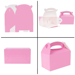 Cajas de Pastel Cuadradas Rosadas Desechables <span class=keywords><strong>Personalizadas</strong></span>, Plegables, de Papel, con Bandeja de 4 Orificios y Ventana de Exhibición <span class=keywords><strong>para</strong></span> Bodas o Fiestas de <span class=keywords><strong>Cumpleaños</strong></span> - Product Image 6