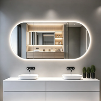 Miroir LED intelligent haut de gamme pour résidence, miroir de vanité anti-buée avec audio Bluetooth, décoration de luxe OEM/ODM