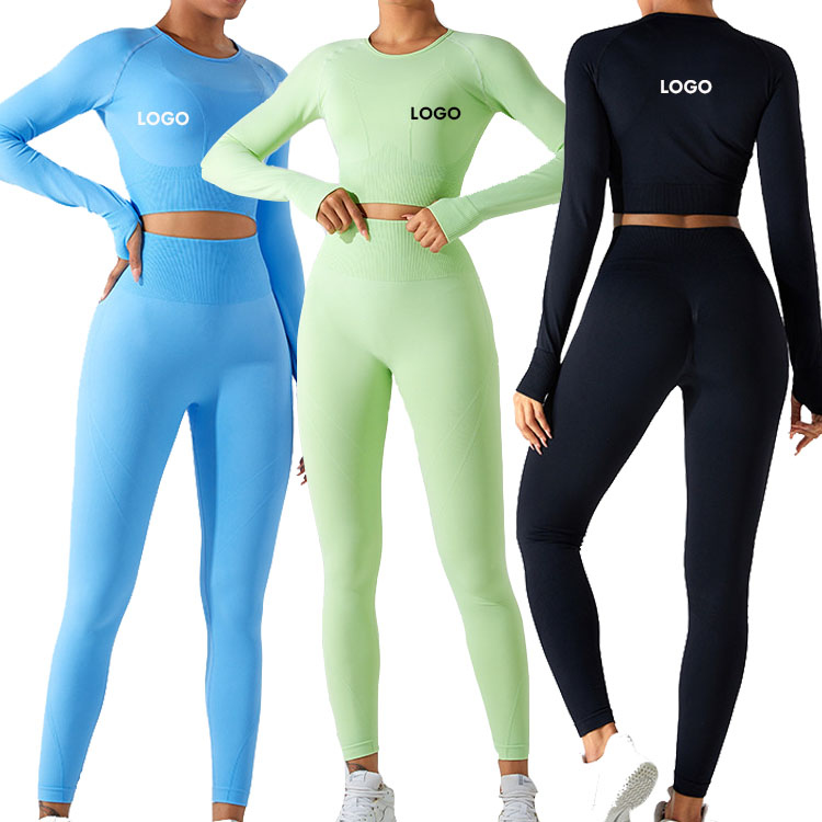Seamless Crew Neck Full Sleeve Solid Backless Fitness Breathable Waterproof Lightweight Quick Dry Yoga Top High Waist Butt Lift