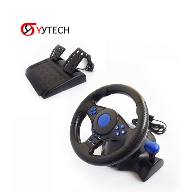 SYYTECH Game Joystick Racing Dual-Motor Feedback Steering Gaming Car Driving Steering Wheel Kit for PS2 PS3 PS4 PC NS Xbox One