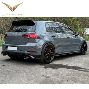 Estensione Minigonne Laterali per VW <span class=keywords><strong>Golf</strong></span> 7 7.5 <span class=keywords><strong>R</strong></span> <span class=keywords><strong>Line</strong></span>, Stile GTI TCR Nero Lucido, Kit Carrozzeria - Product Image 4