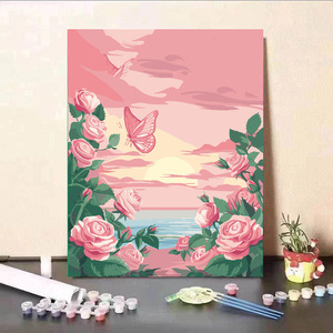 Pintura enmarcada por número de adultos, Kit de pintura de números al óleo DIY sobre <span class=keywords><strong>lienzo</strong></span>, dibujo colorido con marco para decoración del hogar - Product Image 3