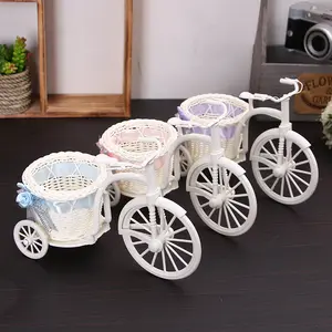 Bicycle weaving flower basket Simulation flower basket flower arrangement plastic cane weaving basket