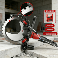 Scie à anneau électrique 5000W pour découpe de murs en béton, machines à scier sur rail avec remorque