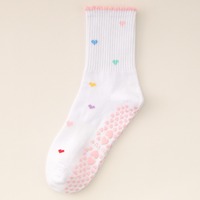 Chaussettes en coton à motif écossais tendance pour femmes, respirantes, antidérapantes, tricotées, imprimées numériquement, logo brodé, yoga