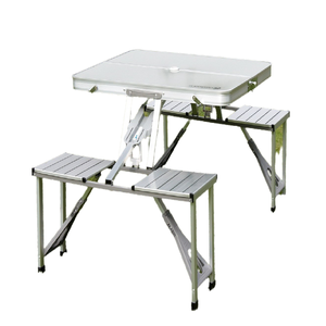 Tavolo per feste da campeggio all'aperto per 4 valigie portatili Set tavolo e sedie da esterno in alluminio - Product Image 1