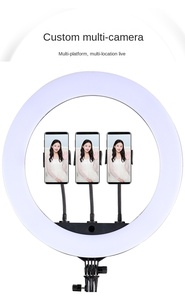 Support de diffusion en direct pliable HQ18 de 18 pouces, 55W, 110-220V, avec anneau lumineux LED pour embellissement de la peau et éclairage photographique pour selfies - Product Image 2