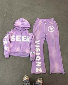 Chándales unisex lavados con ácido, ropa de calle ajustada personalizada, pantalones de chándal desgastados para correr vintage, chándal de último diseño - Product Image 6