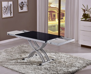 玻璃餐桌套装茶几敞篷经典意大利变身折叠上下餐厅家具 - Product Image 2