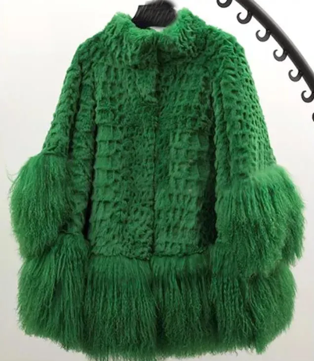 YR117 China Factory Hot Sale New Fashion Bright Color Fur Coat for Women Drop Ship