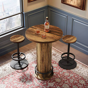 Ensemble de table à manger Tribesigns 3 pièces pour 2 personnes, petite table ronde de cuisine avec 2 chaises, table de bar de comptoir de hauteur standard, table de <span class=keywords><strong>pub</strong></span> - Product Image 4