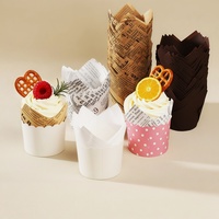 Papel Kraft Personalizado para Hornear con Tapa, Revestimiento para Cupcakes, para Pasteles, Pudines y Set de Regalo de Panadería