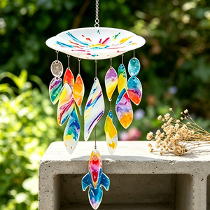 Carillon à vent artistique en résine aquarelle, attrape-soleil arc-en-ciel pour balcon, <span class=keywords><strong>jardin</strong></span> et décoration suspendue pour la maison - Product Image 1