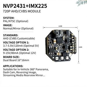 AHD 1080P Achteruitrijcamera FPV-serie cameramodule NVP2431H IMX225 Starlight nachtzichtbord voor monitoren voor commerciële voertuigen - Product Image 1