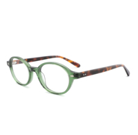 LBAshades - Monturas de Gafas Ovaladas Estrechas de Acetato de Alta Calidad, Montura Completa, Unisex, Color Carey, Negro, Rosa, Logotipo Personalizado