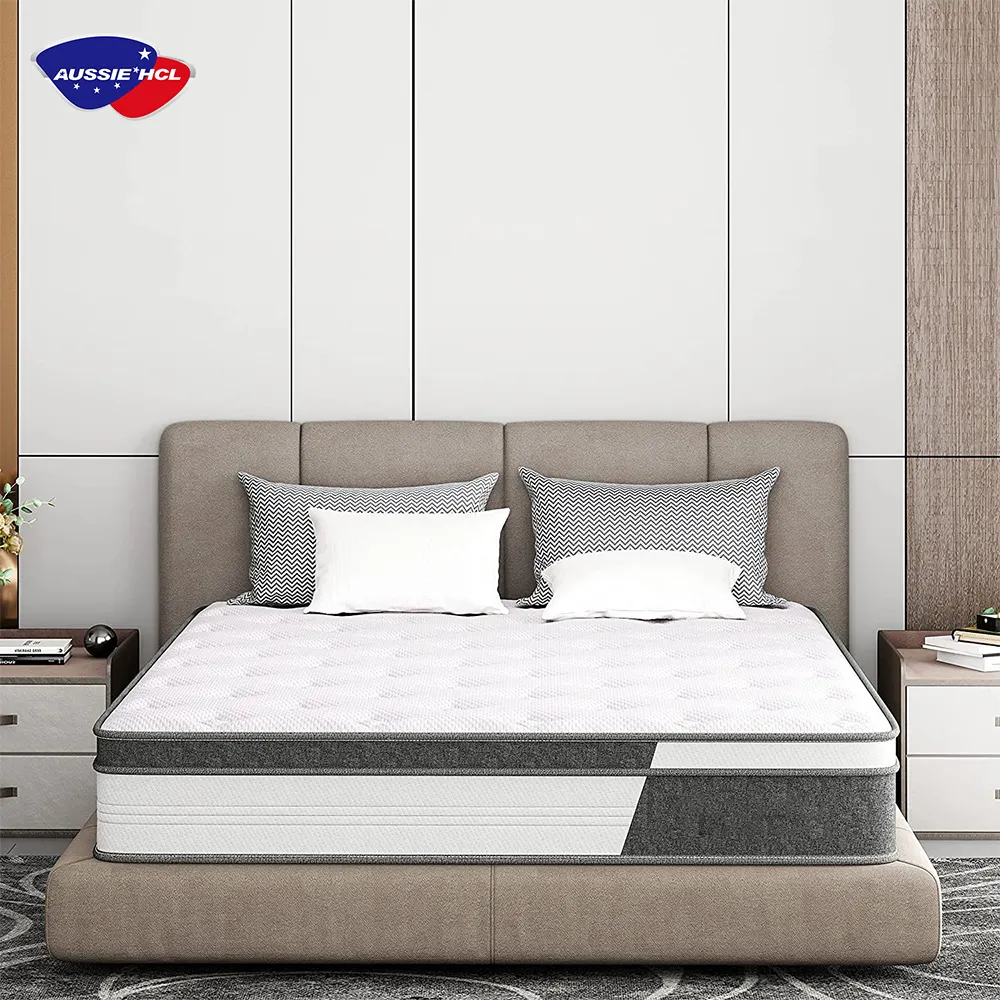 Meilleurs matelas pleine grandeur Aussie Leland d'usine vente en gros matelas king double gel à mémoire de forme en Chine pour hôtel matelas à ressorts ensachés