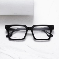 Benyi Classique Noir Acétate Designer Lunettes Cadre Hommes Carré Mode Lunettes avec Décorations Élégantes