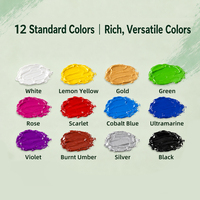 Ensemble de peinture acrylique Xin Bowen de haute qualité, 12 couleurs, 12 ml, résistant à l'eau, résistant au soleil, anti-décoloration, tubes de pigments pour artistes, pour toile