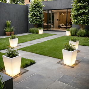 Macetas LED Modernas de Lujo con Recubrimiento de PE, Macetas Decorativas Luminosas con Carga Solar, Macetas LED de Plástico de Gran Tamaño - Product Image 4