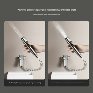 Pistola pulverizadora de latón moderna para <span class=keywords><strong>inodoro</strong></span>, una entrada, dos salidas, grifo de pulverización <span class=keywords><strong>Vertical</strong></span>, válvula de ángulo, baño de alta presión para Hotel - Product Image 4