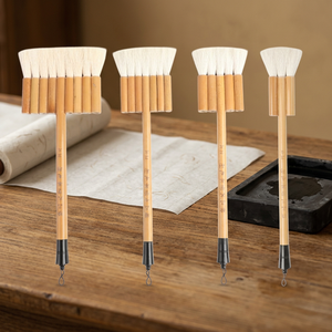 BEST-LINE Chinese Style Big Flat Soft Wool Watercolor <b>Paint</b> <b>Brush</b> Handmade #5 Bamboo Handle Calligraphy <b>Brushes</b> <b>Art</b> Tools Color - Product Image 4