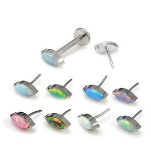 Cấy ghép lớp <span class=keywords><strong>titanium</strong></span> ear piercing SET OPAL đẩy Pin labret Lip Studs vàng mạ Claw thiết lập công nghệ các loại cho đám cưới - Product Image 2